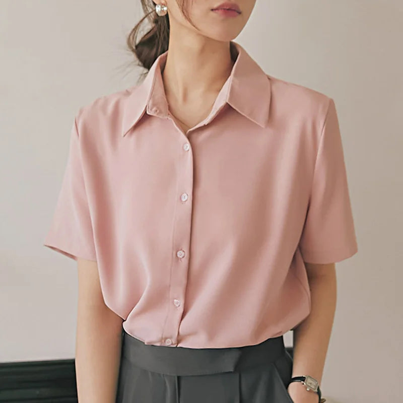 Short Sleeved Slimming Casual Versatile Shirt