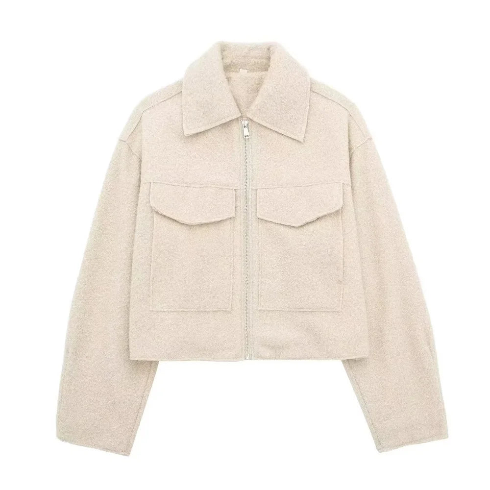 Women's Cropped Zip-Up Jacket