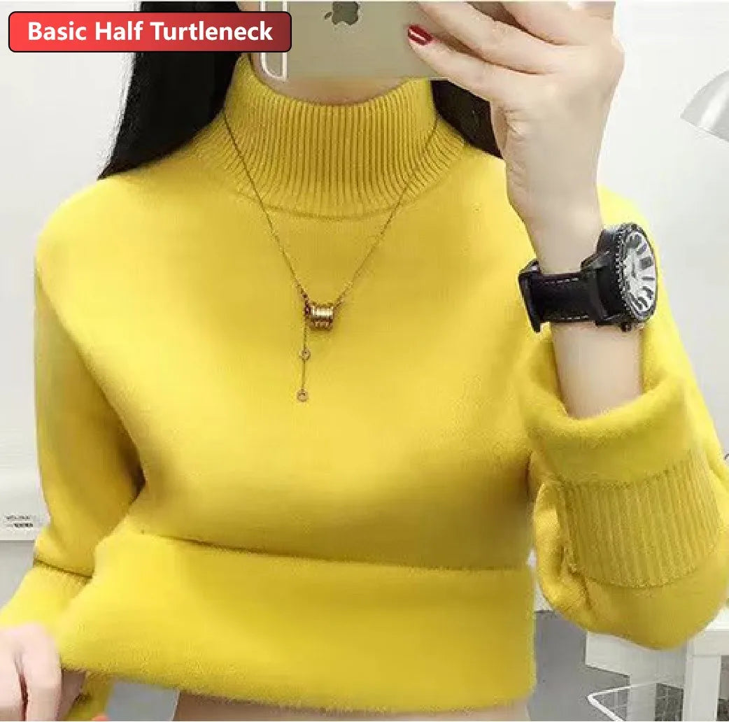 Women's Velvet-Lined Turtleneck Sweater