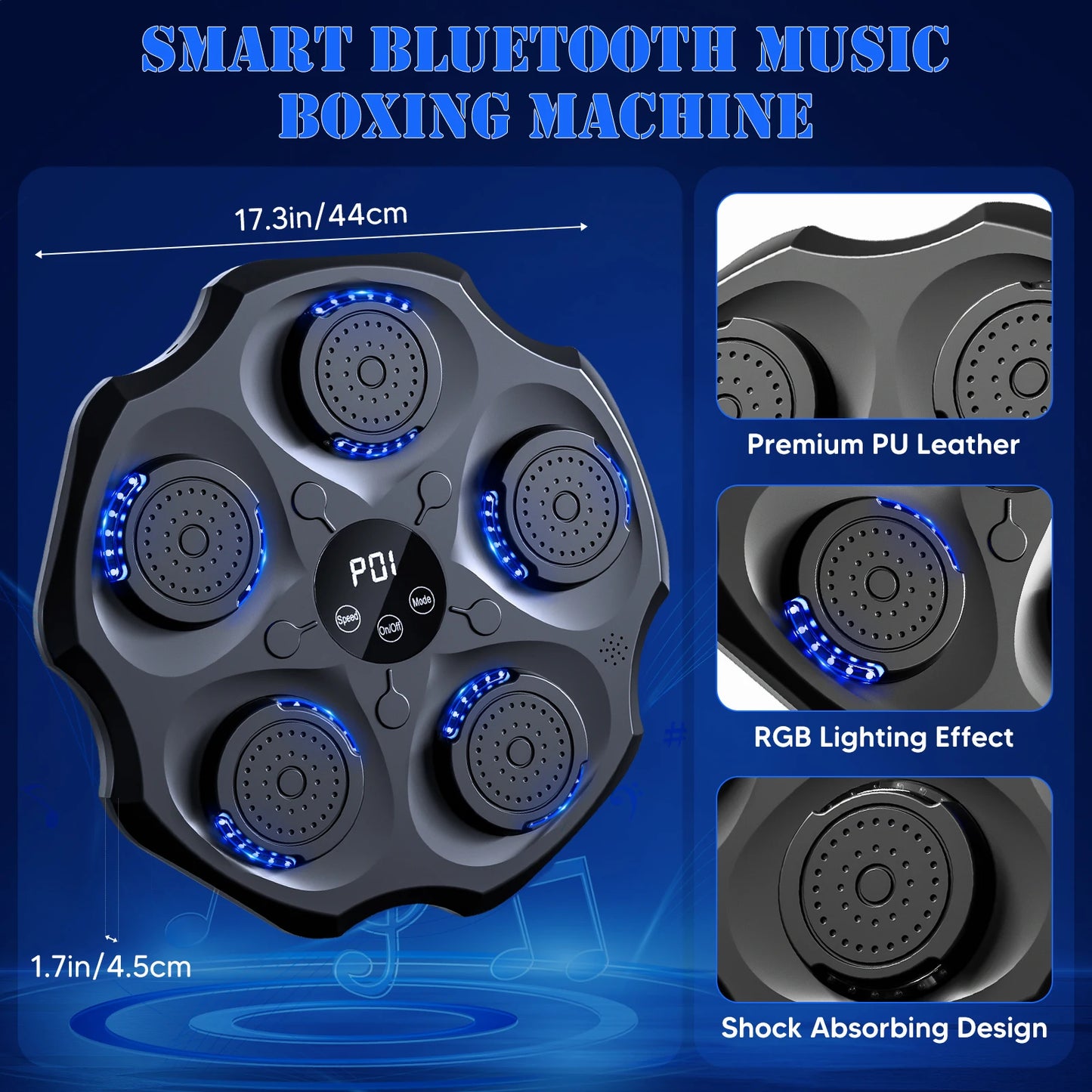 Upgraded Smart Music Boxing Machine Beats With the Rhythm Of Music LED Sandbag Relaxing Reaction Training Target Boxing