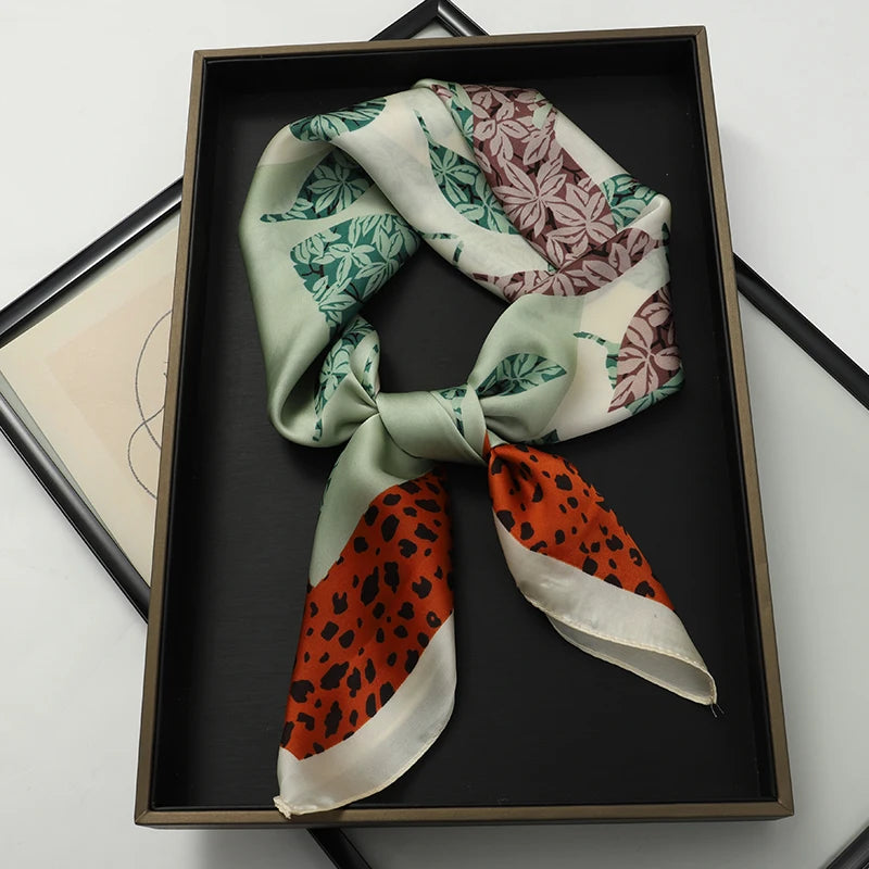 RUNMEIFA Luxury Silk Square Scarf