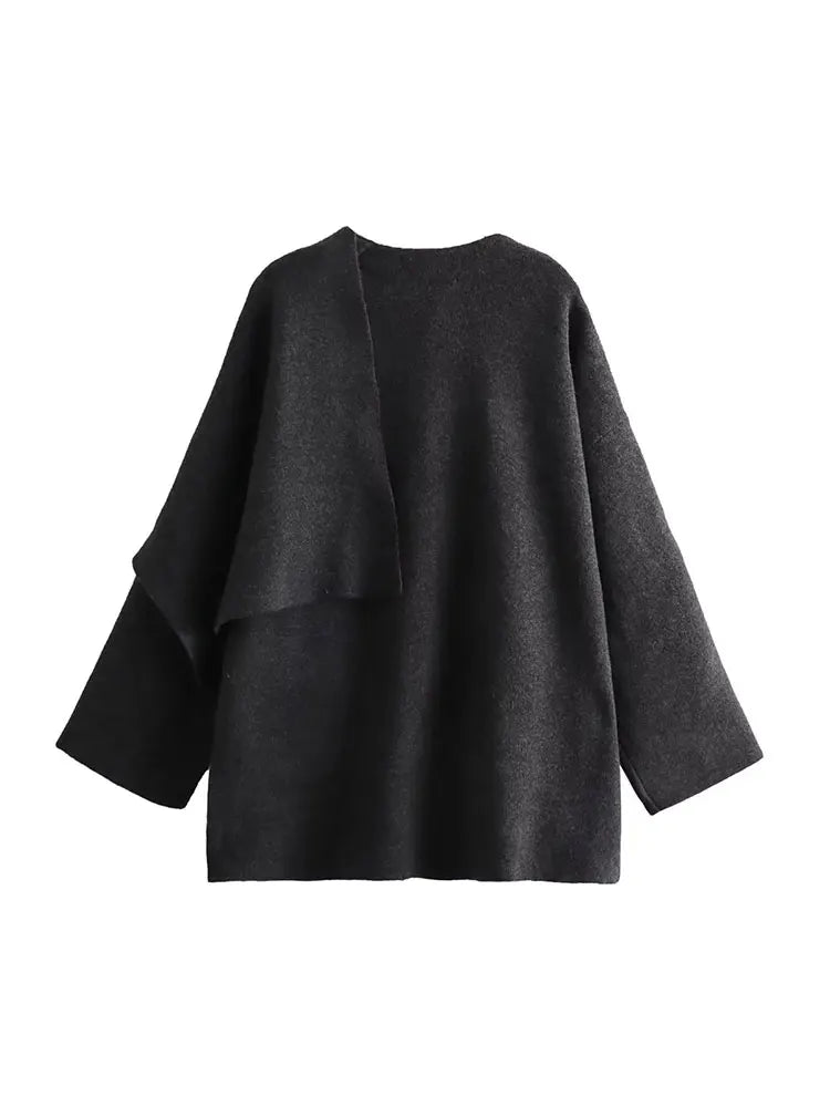 Women's Asymmetric Knit Coat