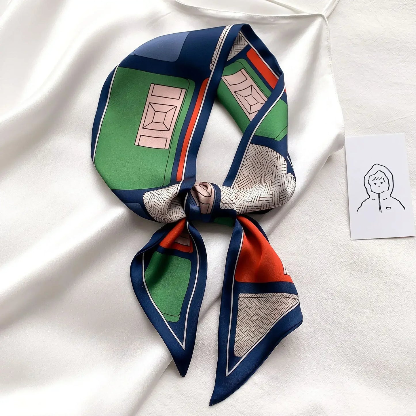 Luxury Silk-Feel Ribbon Scarf