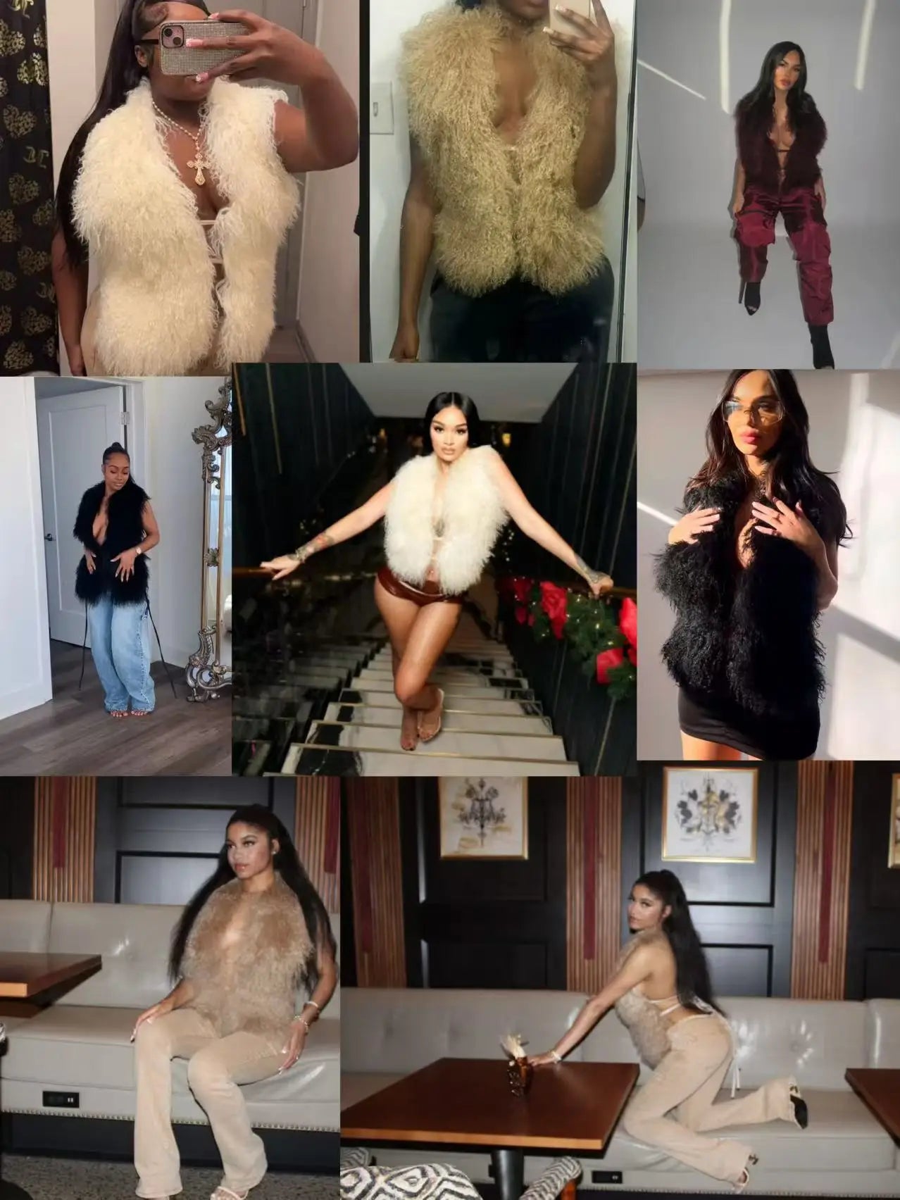 Luxury Mongolian Sheepskin Fur Halter Vest
