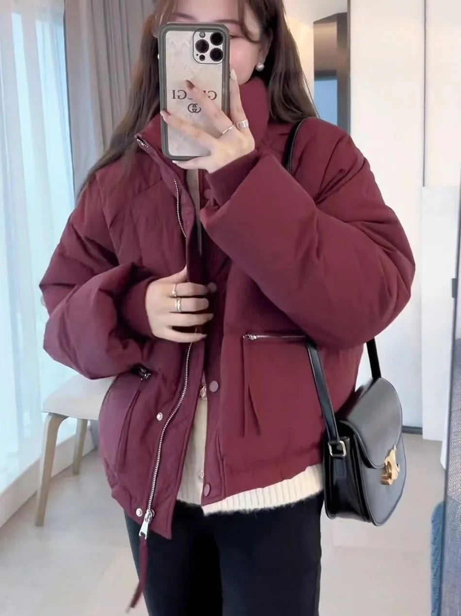 Women's Cotton-Filled Stand Collar Jacket