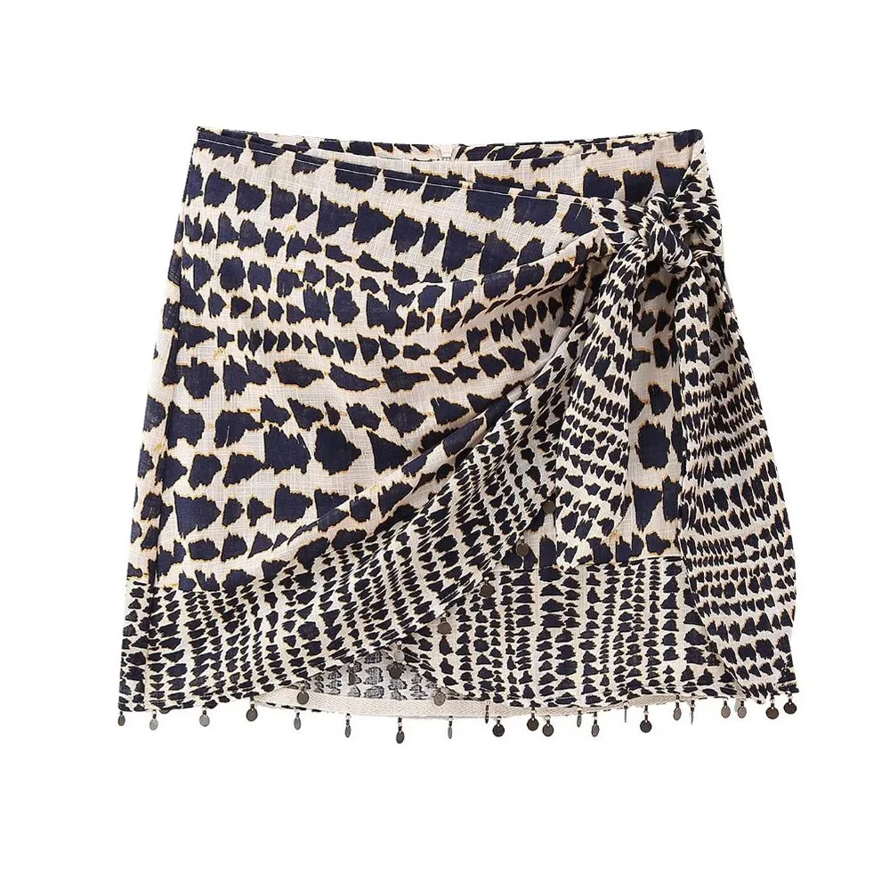 Vintage Beaded A-Line Mini Skirt