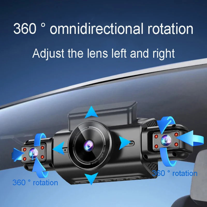Dash Cam 4 Channel Hidden tachograph 4K Ultra HD Mini Video Recorder Four Camera with Rear View DVR 24H Parking Monitor BlackBox
