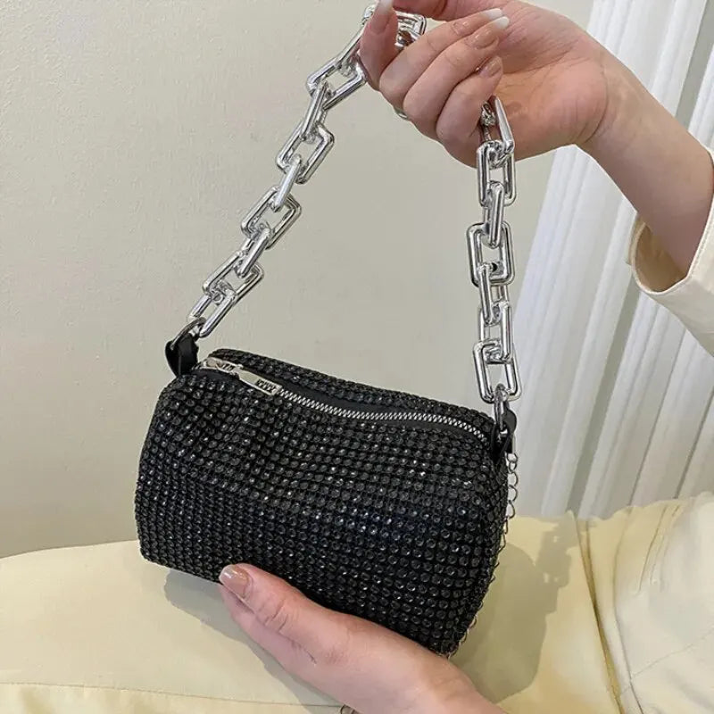 Luxury Rhinestone Mini Bucket Bag