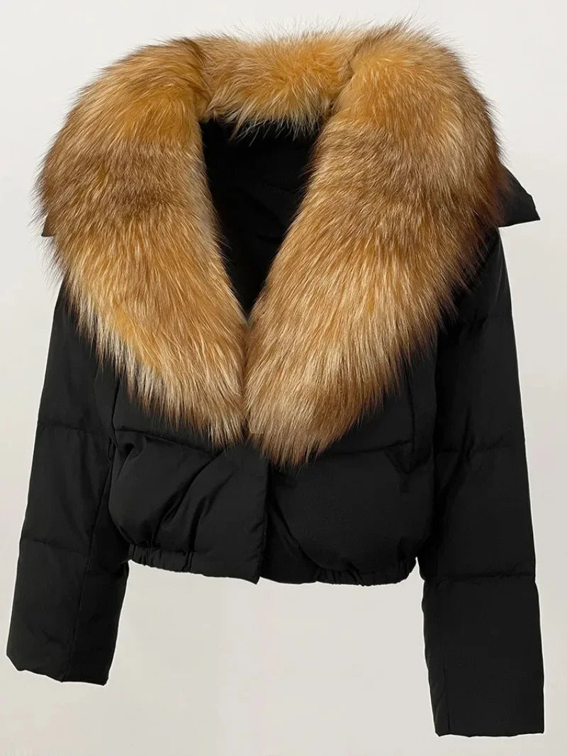 Premium Natural Fox Fur Down Coat