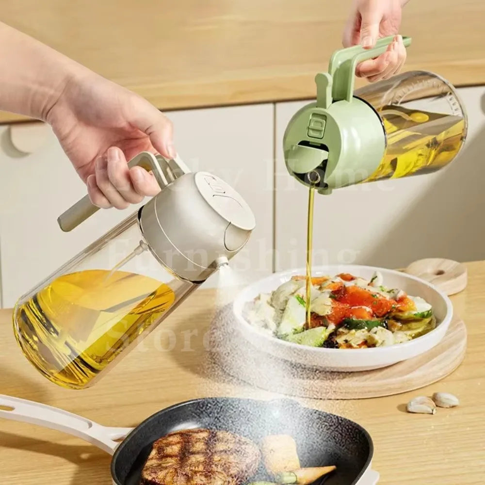 Oil Spray Dispenser Sprayer Bottle Kitchen From Cooking Easy Clean 2-in-1 Spray & Pour Function Food-Grade Plastic Oil Mister
