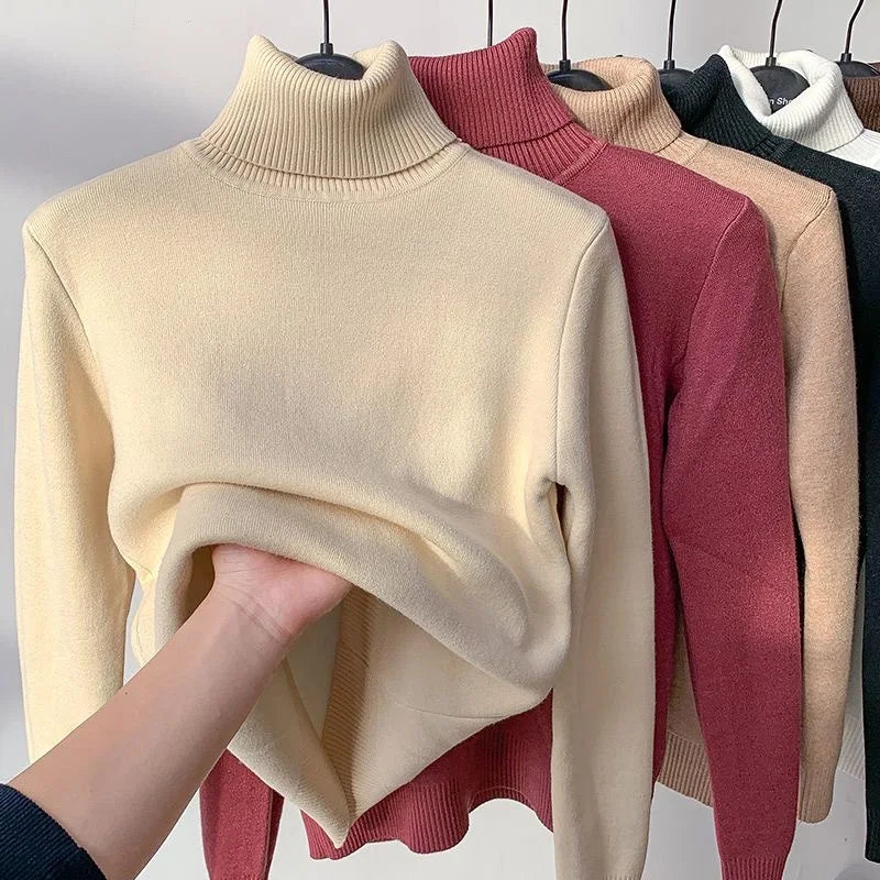 Women's Velvet-Lined Turtleneck Sweater