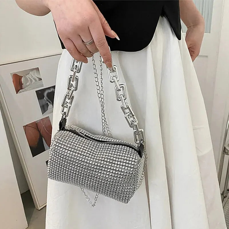 Luxury Rhinestone Mini Bucket Bag