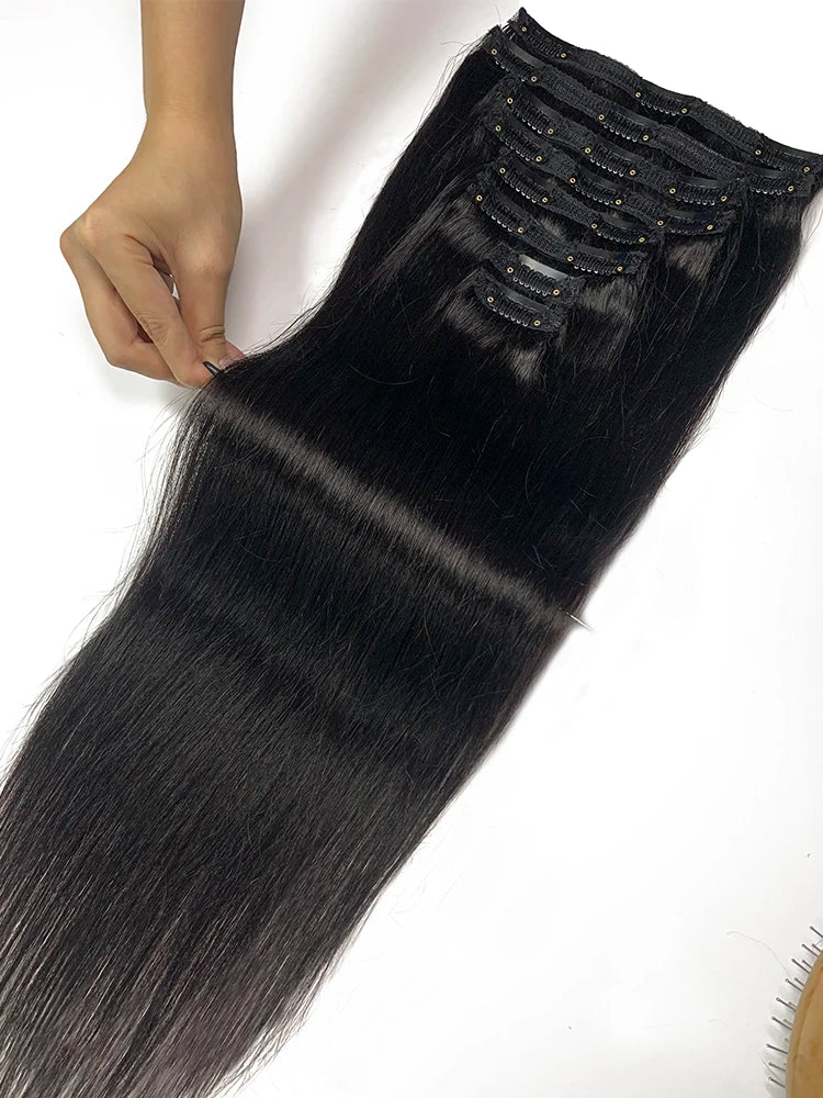 Premium Brazilian Remy Human Hair Clip-In Extensions