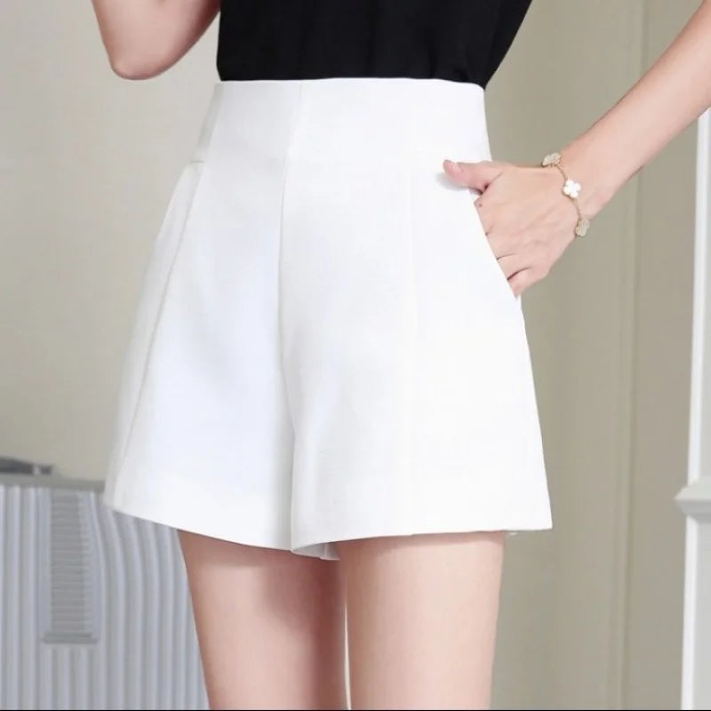 Elegant High-Waisted Chiffon Shorts