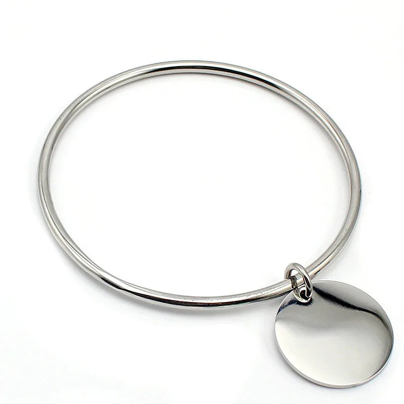 Personalized Stainless Steel Bangle Bracelet