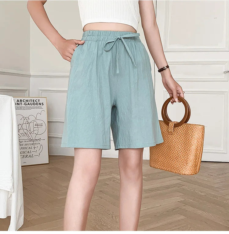 Women's Cotton Linen Casual Shorts