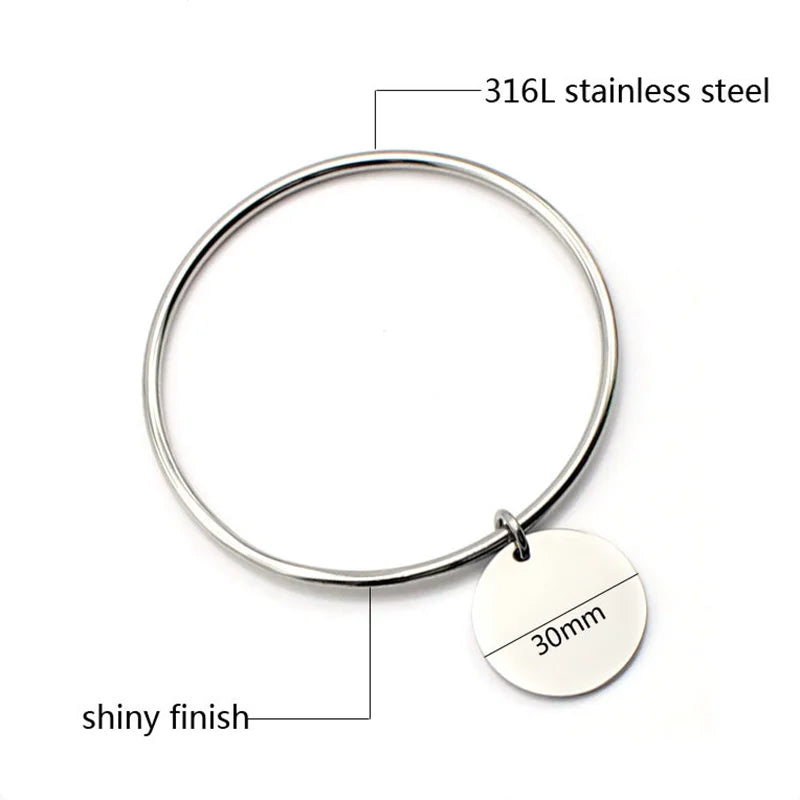 Personalized Stainless Steel Bangle Bracelet
