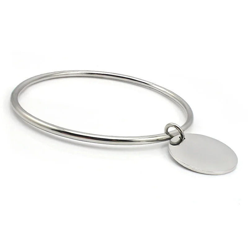 Personalized Stainless Steel Bangle Bracelet