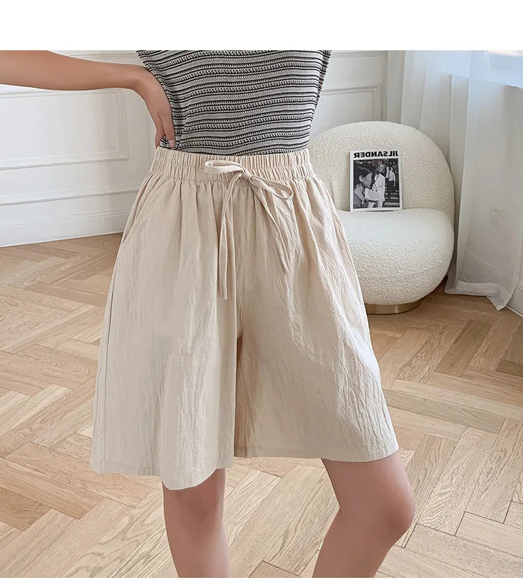 Women's Cotton Linen Casual Shorts