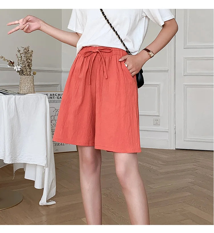 Women's Cotton Linen Casual Shorts