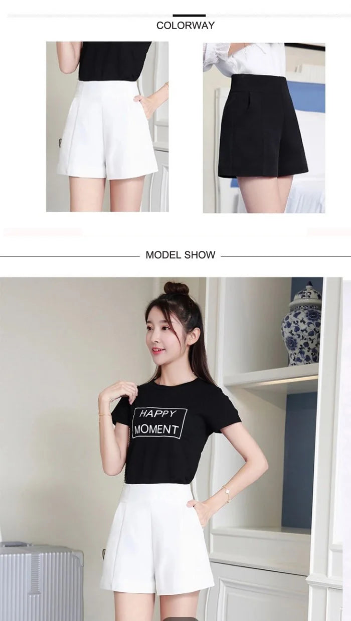 Elegant High-Waisted Chiffon Shorts