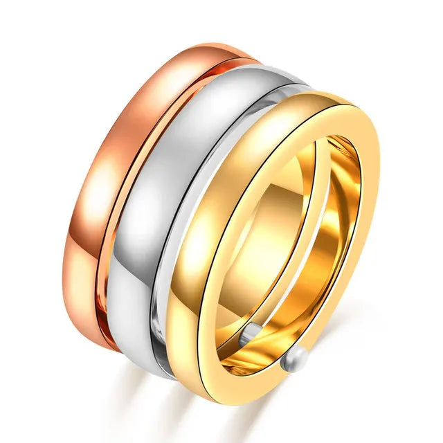 Elegant 3-Piece Clover Ring Set