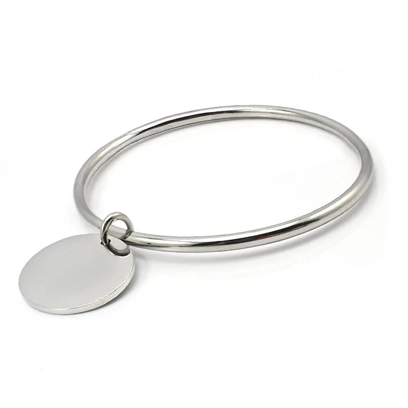 Personalized Stainless Steel Bangle Bracelet