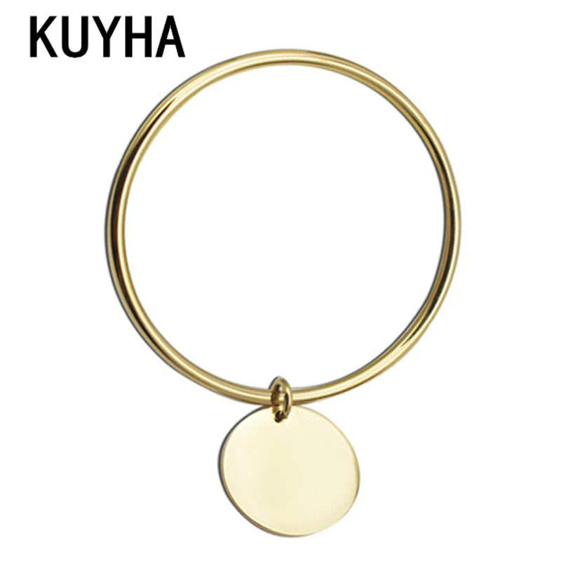Personalized Stainless Steel Bangle Bracelet