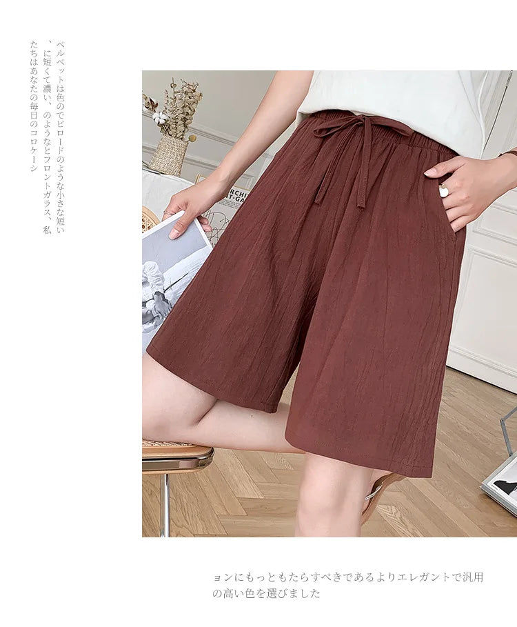 Women's Cotton Linen Casual Shorts