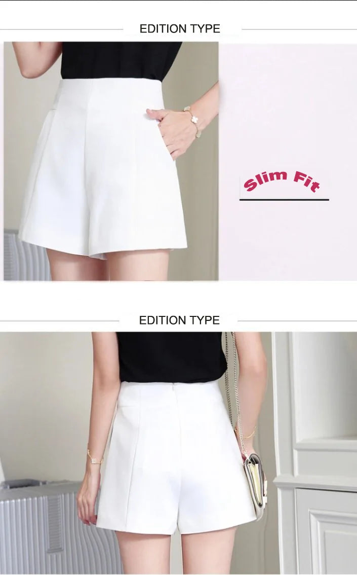 Elegant High-Waisted Chiffon Shorts