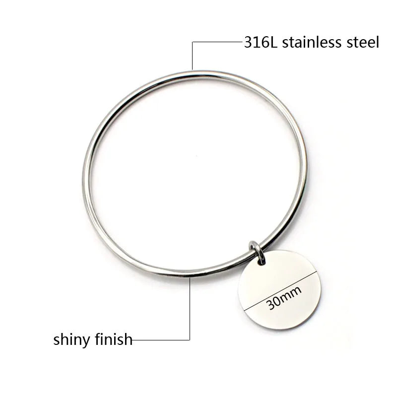 Personalized Stainless Steel Bangle Bracelet