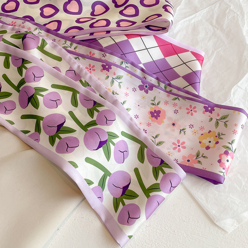 Luxury Silk-Feel Ribbon Scarf