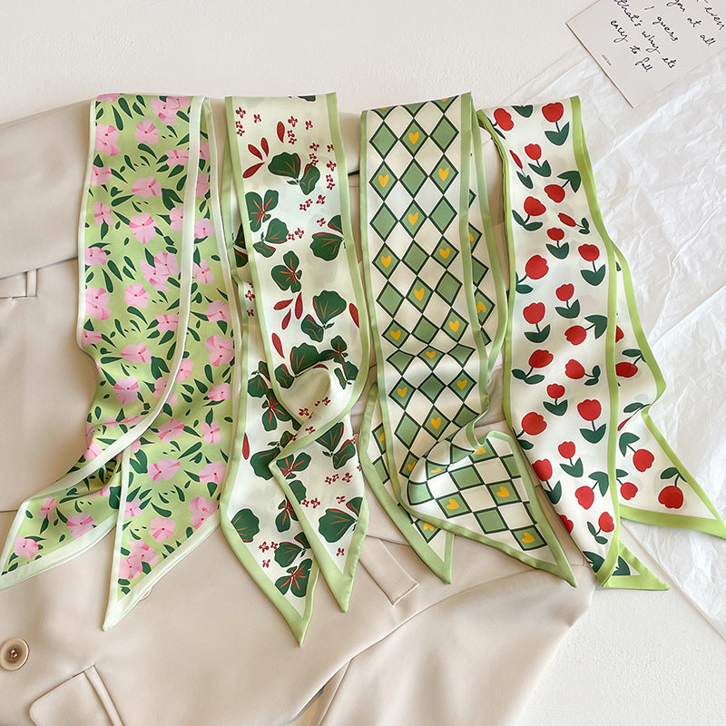 Luxury Silk-Feel Ribbon Scarf