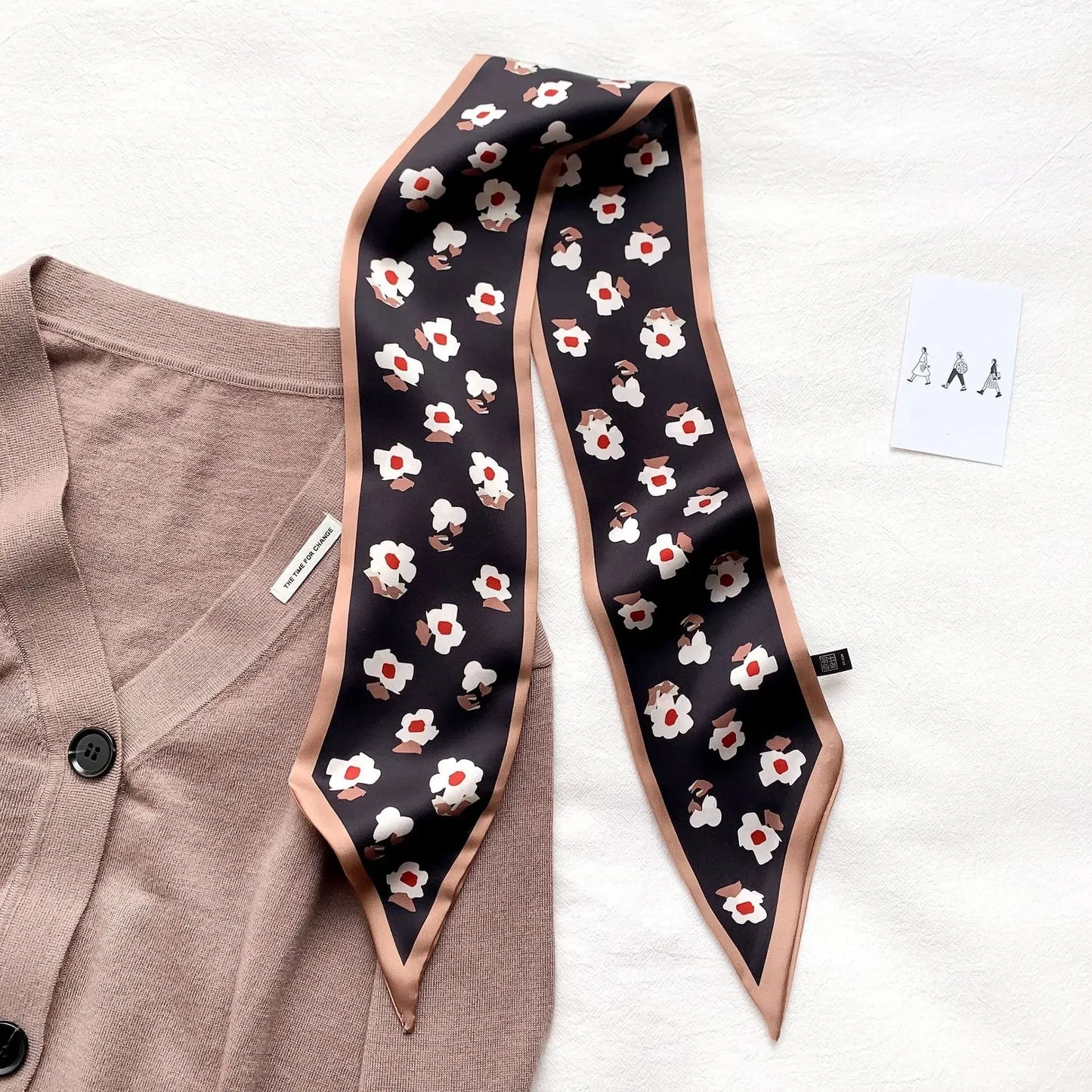 Luxury Silk-Feel Ribbon Scarf