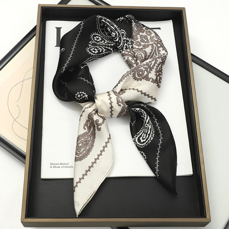 RUNMEIFA Luxury Silk Square Scarf