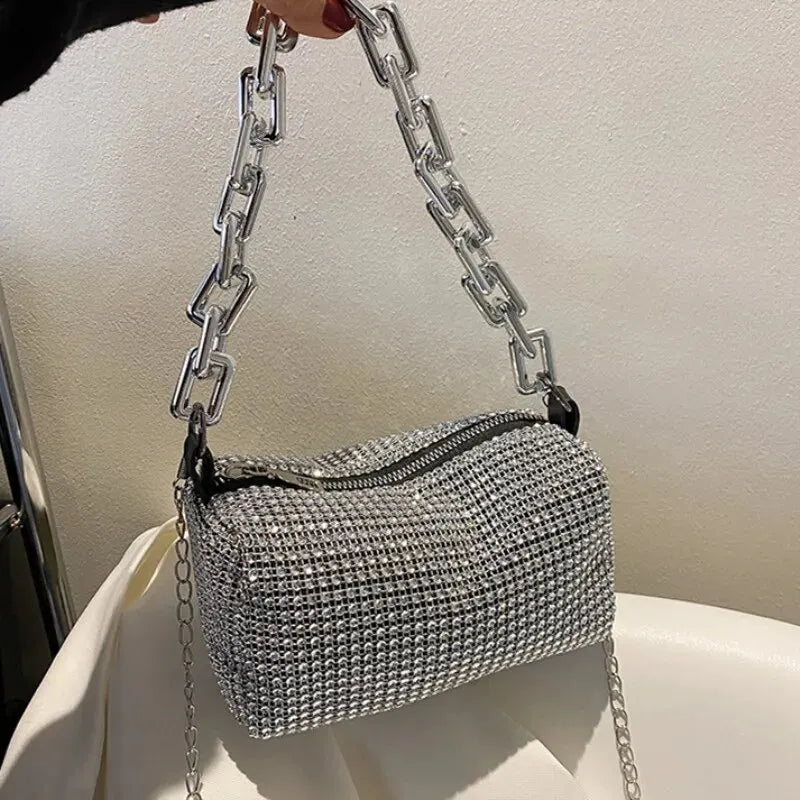 Luxury Rhinestone Mini Bucket Bag