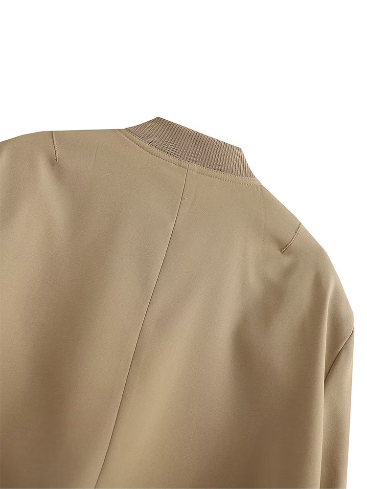 Women's Classic V-Neck Bomber Jacket