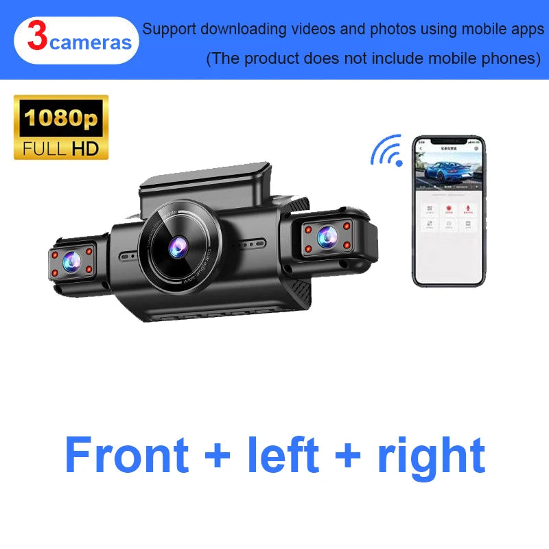 Dash Cam 4 Channel Hidden tachograph 4K Ultra HD Mini Video Recorder Four Camera with Rear View DVR 24H Parking Monitor BlackBox