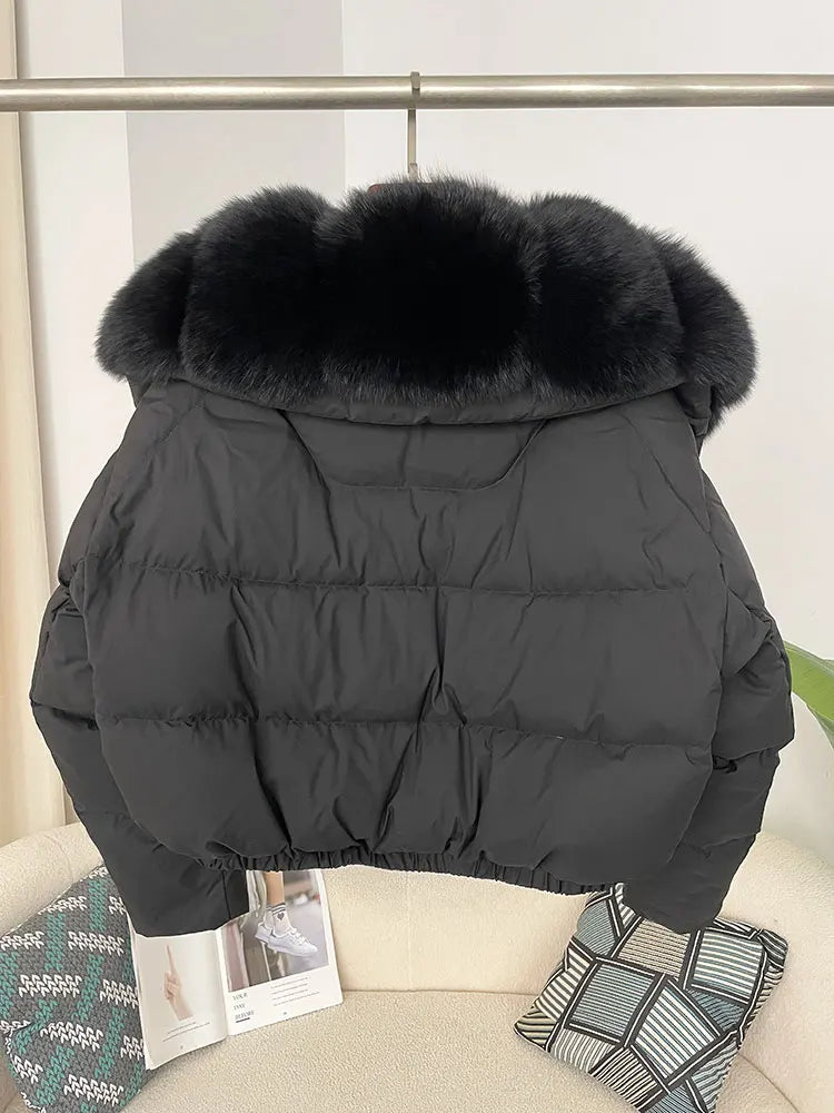 Premium Natural Fox Fur Down Coat
