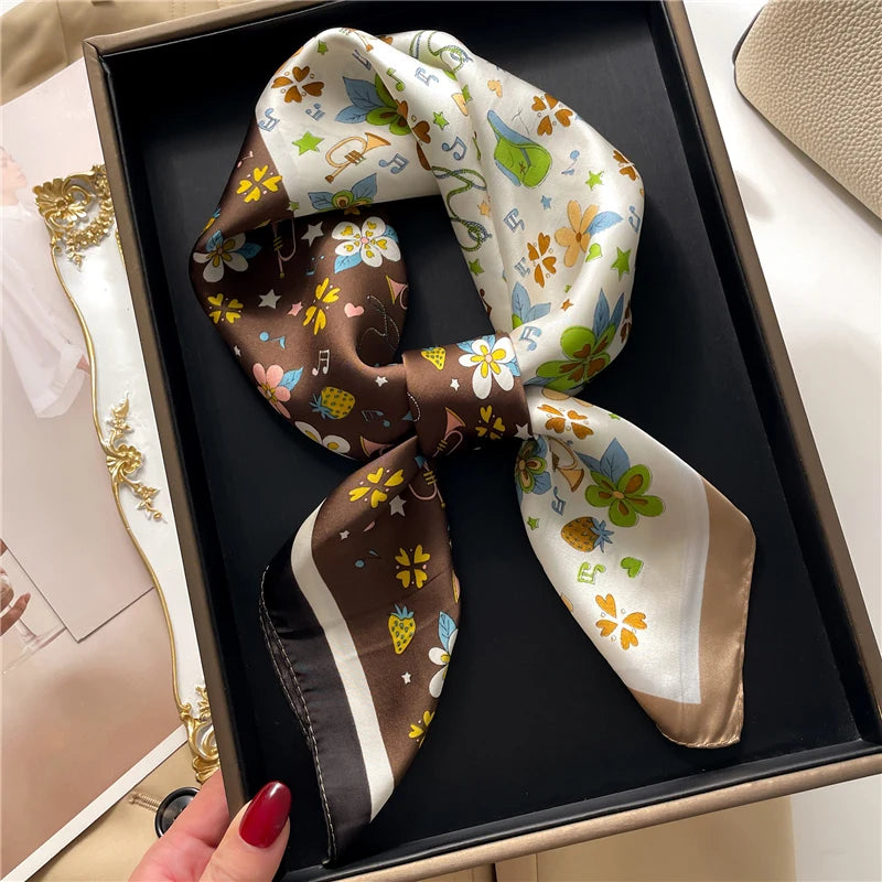 Premium Square Silk-Feel Scarf