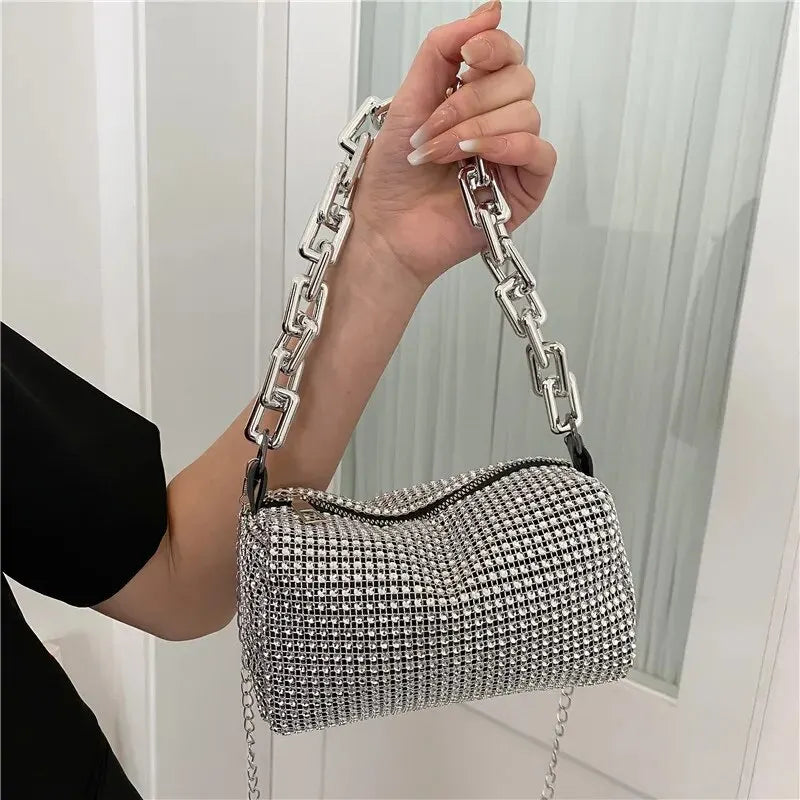 Luxury Rhinestone Mini Bucket Bag