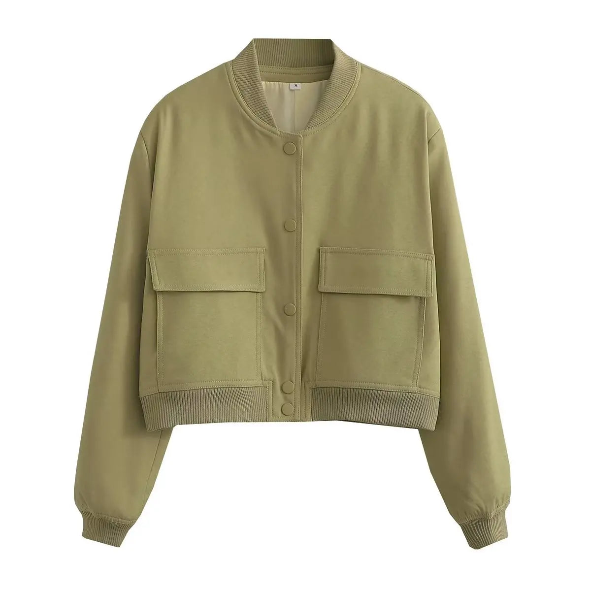 Women's Classic V-Neck Bomber Jacket