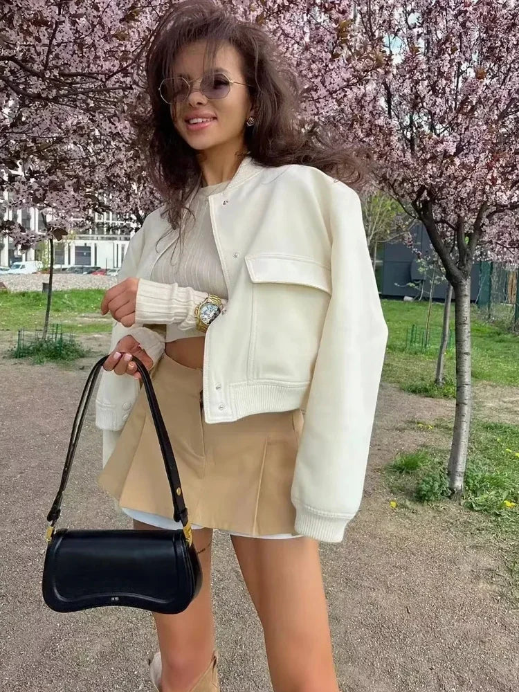 Women's Cropped Bomber Jacket