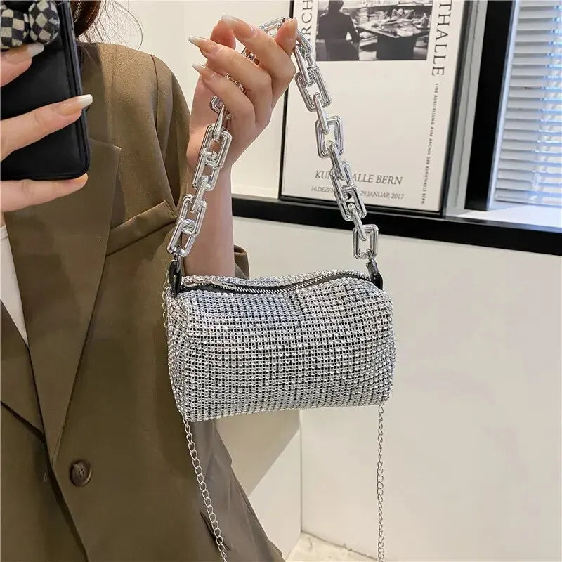 Luxury Rhinestone Mini Bucket Bag