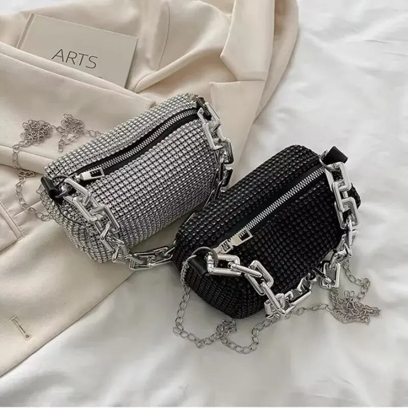 Luxury Rhinestone Mini Bucket Bag