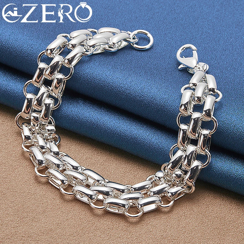 Luxury 925 Sterling Silver Interlocking Chain Jewelry Set