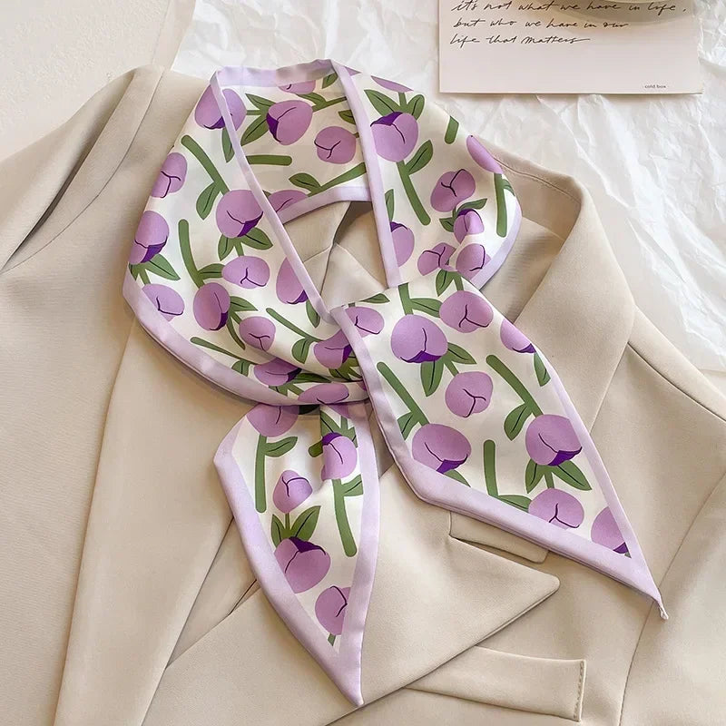 Luxury Silk-Feel Ribbon Scarf