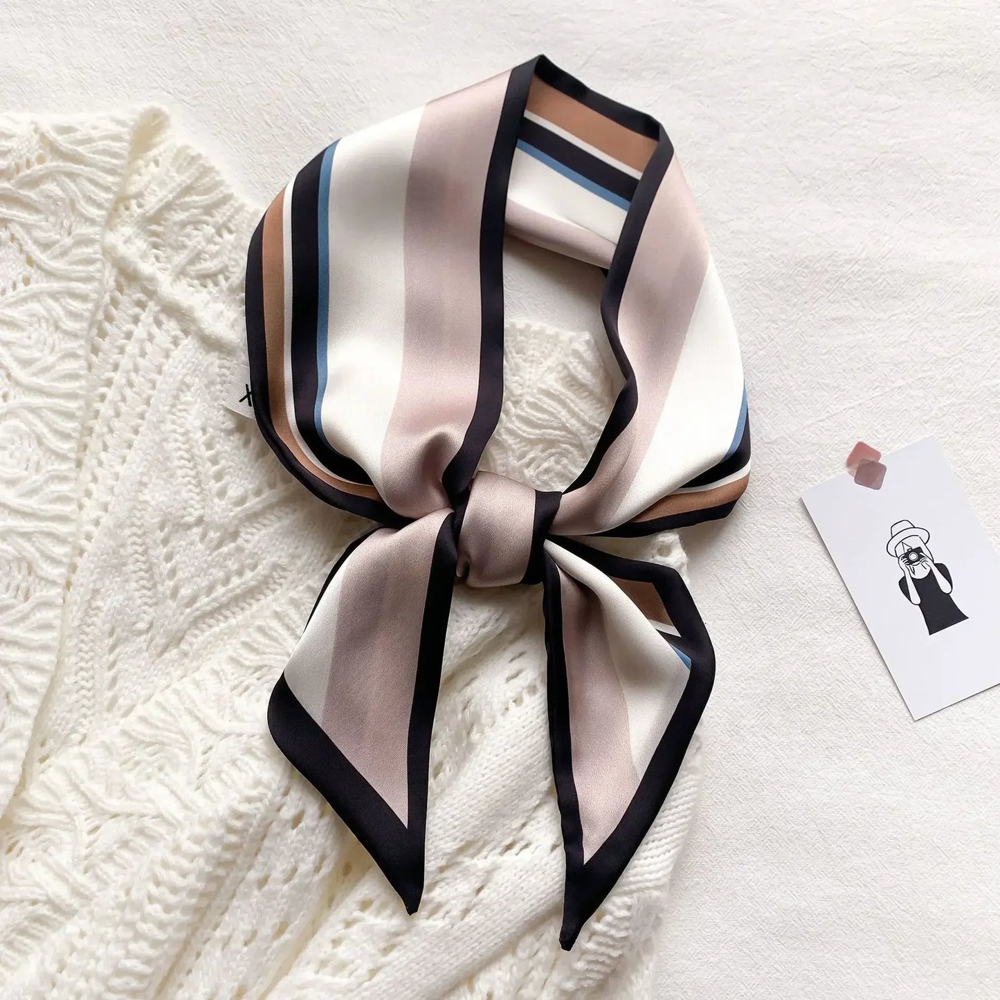 Luxury Silk-Feel Ribbon Scarf