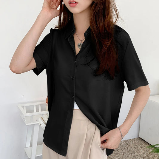 Short Sleeved Slimming Casual Versatile Shirt