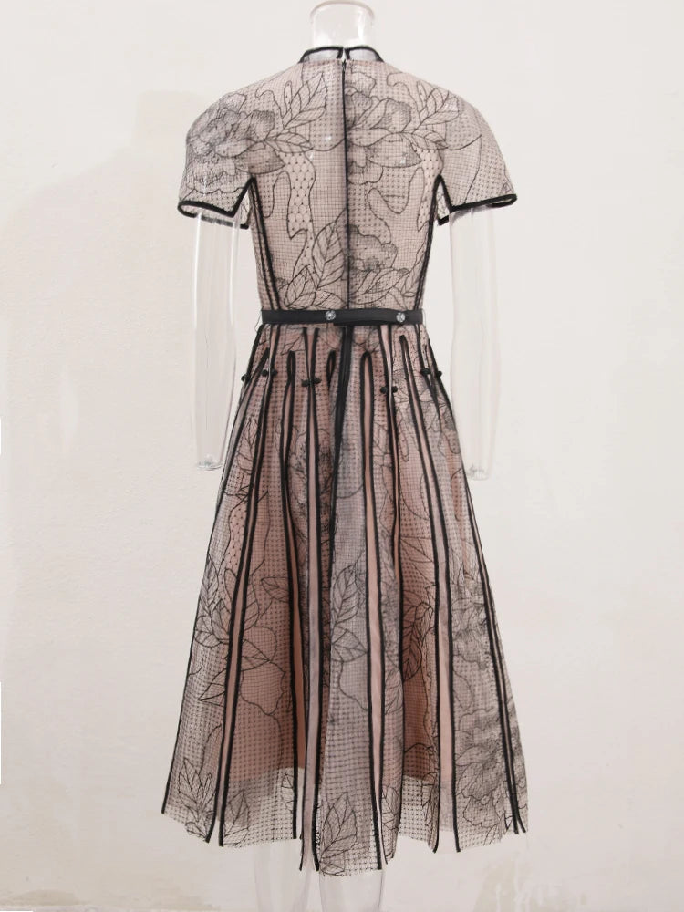 Elegant Tea-Length Summer Dress